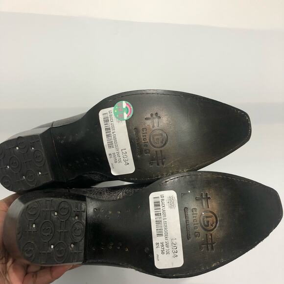 Circle G Women's Laser Embossed and Embroidery Snip Toe Western Boot Size 8.5 - Picture 6 of 11